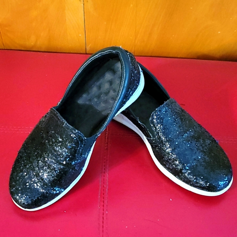 Walking Cradles galactic glitter loafers
